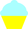 Cupcake Yelllow/blue Clip Art