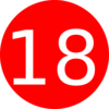 Number 18 Red Background Clip Art