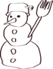 Snowman Sketch Clip Art