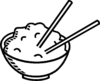 Rice Bowl Black And White Clip Art