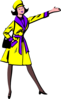 Lady In Yellow Coat Clip Art