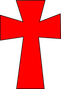 Medieval Cross Red Black Clip Art
