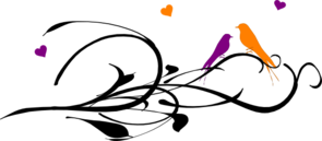 Purple Orange Lovebirds Clip Art