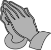 Gray Praying Hands  Clip Art