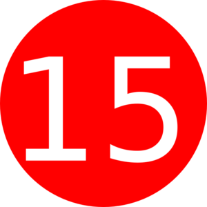 Number 15 Red Background Clip Art