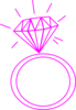 Diamond Ring- Dark Pink Clip Art
