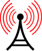 Radio Antenna Red Waves Clip Art
