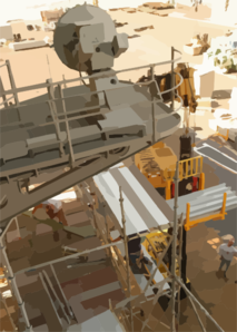 He Flight Deck Is Transformed Into A Construction Site During Uss Abraham Lincoln S (cvn 72) During A Planned Incremental Availability (pia) Clip Art