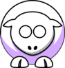 Sheep - White On Lilac No Eyes Clip Art