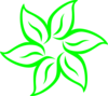 Lime Green Flower Outline Clip Art