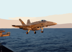 An F/a-18c Hornet Assigned To The  War Party  Of Strike Fighter Squadron Eight Seven (vfa-87) Launches Off The Flight Deck Aboard Uss Theodore Roosevelt (cvn 71). Clip Art