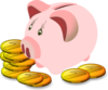Piggy Bank With Coins Clip Art