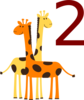 Two Giraffes With #2 Clip Art