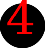 Black, Rounded,with Number 3 Clip Art