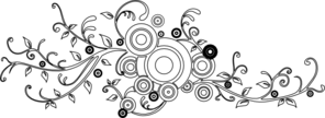 Swirl And Circles B/w Clip Art