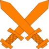 Orange Crossed Swords Clip Art