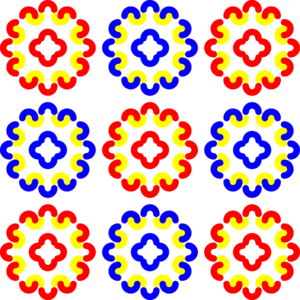 Blue And Red Tile Decoration Clip Art