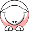 Sheep - White On Baby Pink No Eyeballs  Clip Art