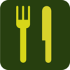 Green And Yellow Knife And Fork Fixed! Clip Art