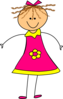 Happy Girl Pink Clip Art