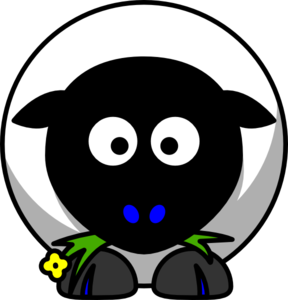 Sheep Black Face Blue Toes Clip Art