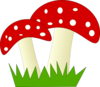 Red And White Dotted Mushrooms Clip Art