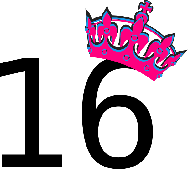 Pink Tilted Tiara And Number 16 Clip Art at Clker.com - vector clip art  online, royalty free & public domain