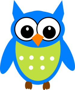 Blue/green Owl Clip Art