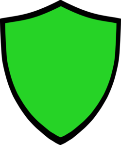 Shield-green W/ Black Trim Clip Art