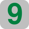 Number 9 Grey Flat Icon Clip Art