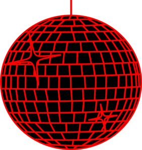 Red Disco Ball Clip Art