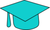 Teal Grad Cap Clip Art