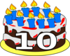 10th Birthday Cake Dom Clip Art