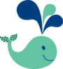 Polka Dotted Whale Clip Art