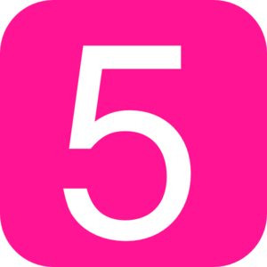 Red, Rounded, Square With Number 5 Clip Art