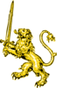 Yellow Lion With Sword Clip Art