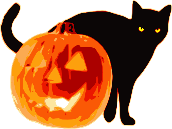 Halloween Cat With Pumpkin Clip Art at Clker.com - vector clip art