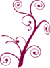 Fuschia Branch Swirl Clip Art