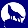 Blue Wolf Silhouette To The Moon Clip Art