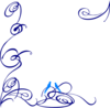 Decorative Swirl Blue Bird Clip Art