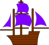 Purple Pirate Ship Clip Art