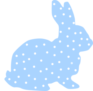 Blue Bunny Polka Dot Silhouette Clip Art