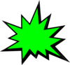 Green Comic Pow Clip Art