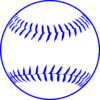 Softball With Blue Stiches Clip Art