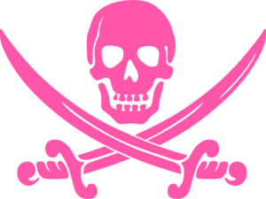 Pirate Skull Crossbones Pink Clip Art