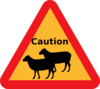 Cloned Sheep Caution Sign Clip Art