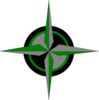 Green, Black, Silver, Compass Clip Art