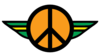Retro Peace Symbol With Wings  Clip Art