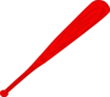 Red Baseball Bat Outlined Clip Art