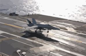 An F/a-18 Hornet Assigned To The Salty Dogs Of Air Test And Evaluation Squadron Two Three (vx-23), Piloted By Lt. Cmdr. Gerald Hanson, Makes The First Trap. Clip Art